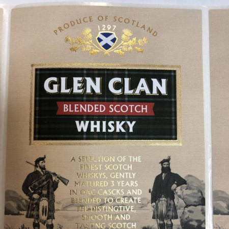 Самоклеящиеся этикетки на бутылки с виски